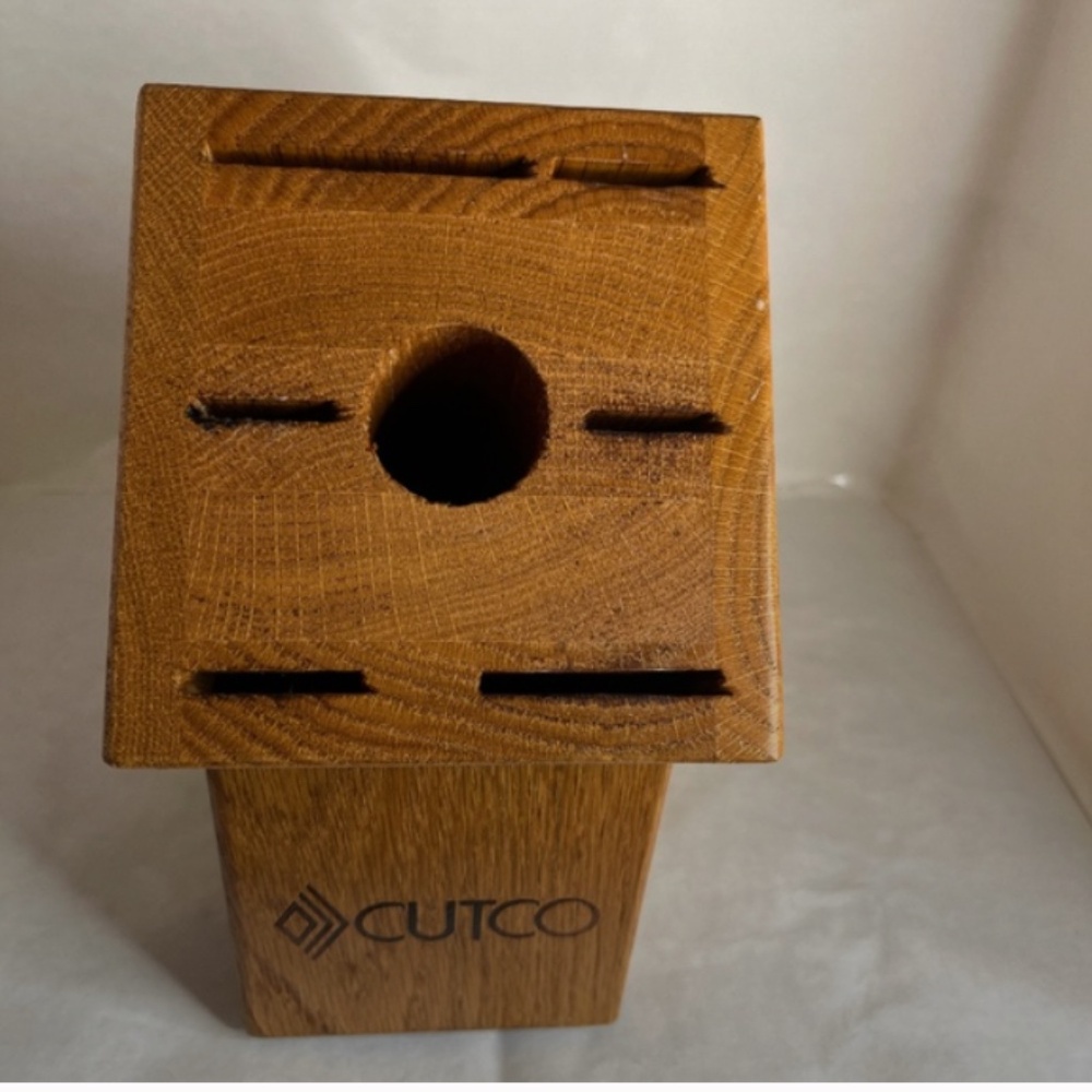 Cutco Galley Knife Block 7 Seven Slot Honey Oak USA Made Solid Wood 1743